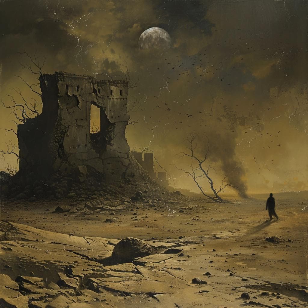 Free Prompt for Desolate Scene — Nature AI art prompt example for Gemini and Stable Diffusion