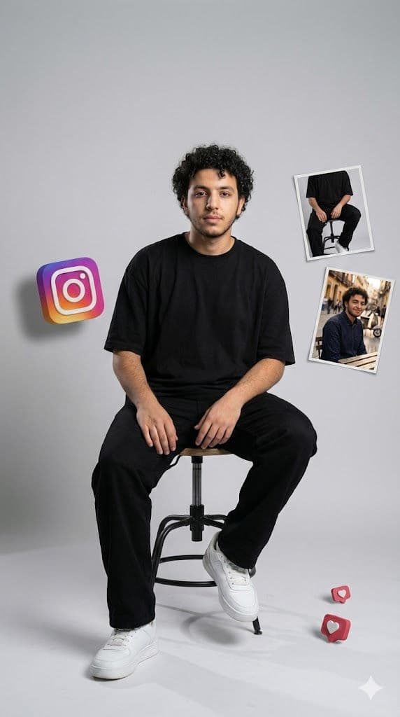 Clean Studio Portrait Collage AI Prompt – 9:16 Vertical, Realistic DSLR Look — Portrait AI art prompt example for Midjourney and Stable Diffusion