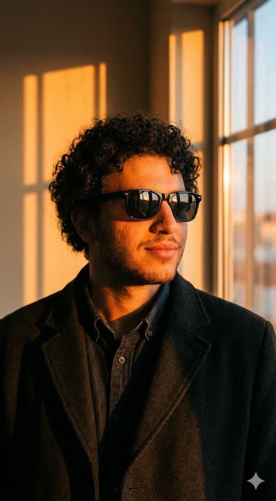 Ultra-Realistic Cinematic Portrait Prompt – Warm Orange Backlight, Chiaroscuro Style, Medium Shot — Portrait AI art prompt example for Midjourney and Stable Diffusion