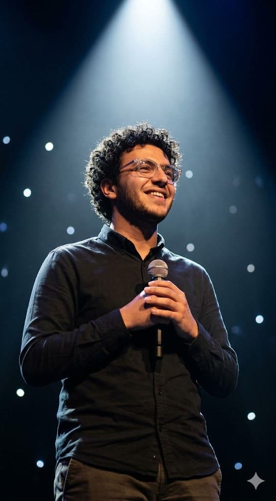 Dramatic Stage Performer Photography – Medium Shot — Portrait AI art prompt example for Gemini and Stable Diffusion