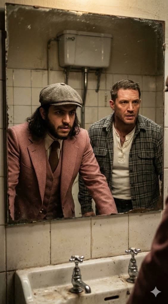 🎬 Cinematic Mobster Scene: Free AI Mirror Prompt — Portrait AI art prompt example for Gemini and Stable Diffusion