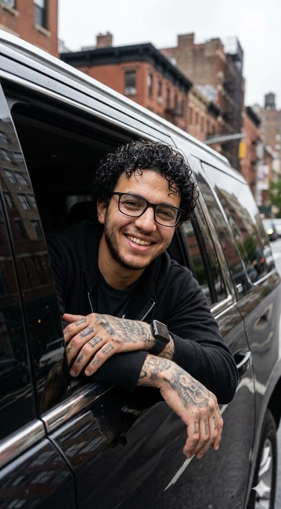 Urban Glimpse — City Window Portrait — Portrait AI art prompt example for Midjourney and Stable Diffusion