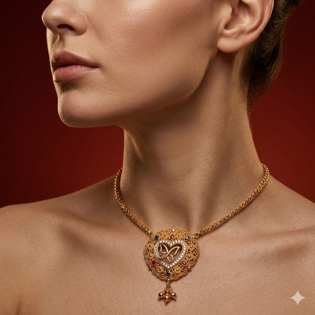 Luxury Jewellery Side Profile Macro – Elegant Woman Neck & Jawline – Free Prompt — Business AI art prompt example for Gemini and Stable Diffusion