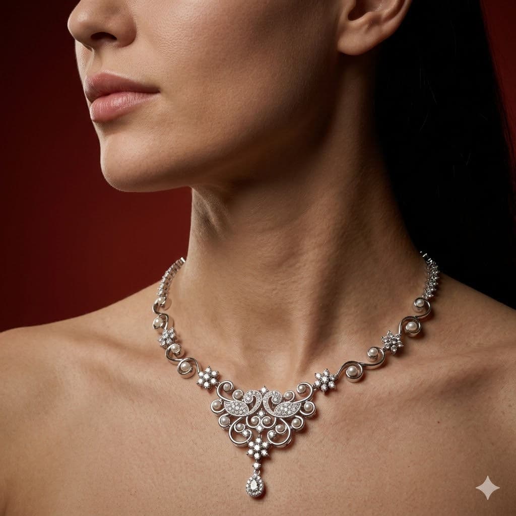 Ultra-Realistic Luxury Jewellery Macro Portrait – Side Profile — Business AI art prompt example for Gemini and Stable Diffusion