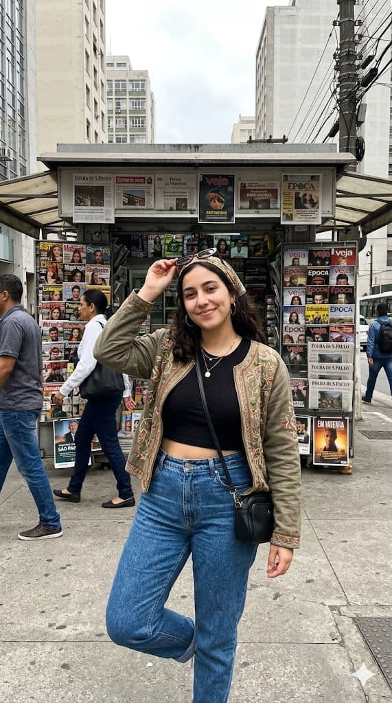 Free Prompt for Ultra-Realistic São Paulo Newsstand Street Lifestyle Photo — Portrait AI art prompt example for Midjourney and Stable Diffusion