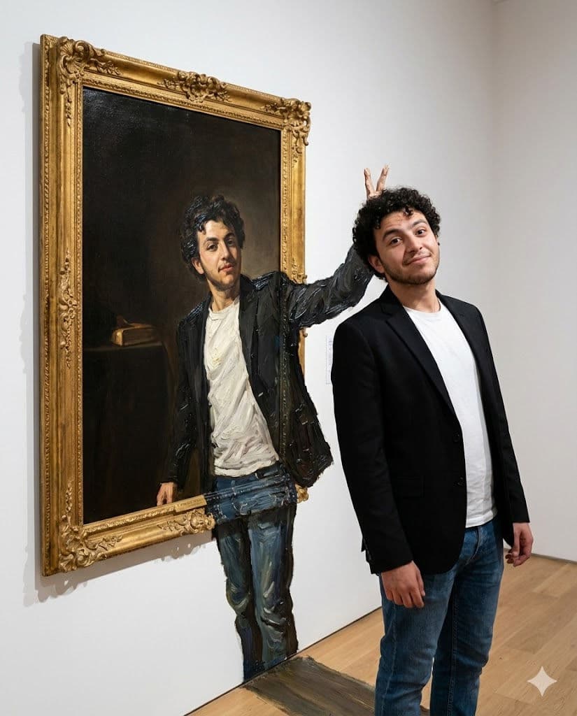 🖼️ Painting Comes to Life: Free AI Illusion Prompt — Portrait AI art prompt example for Gemini and Stable Diffusion