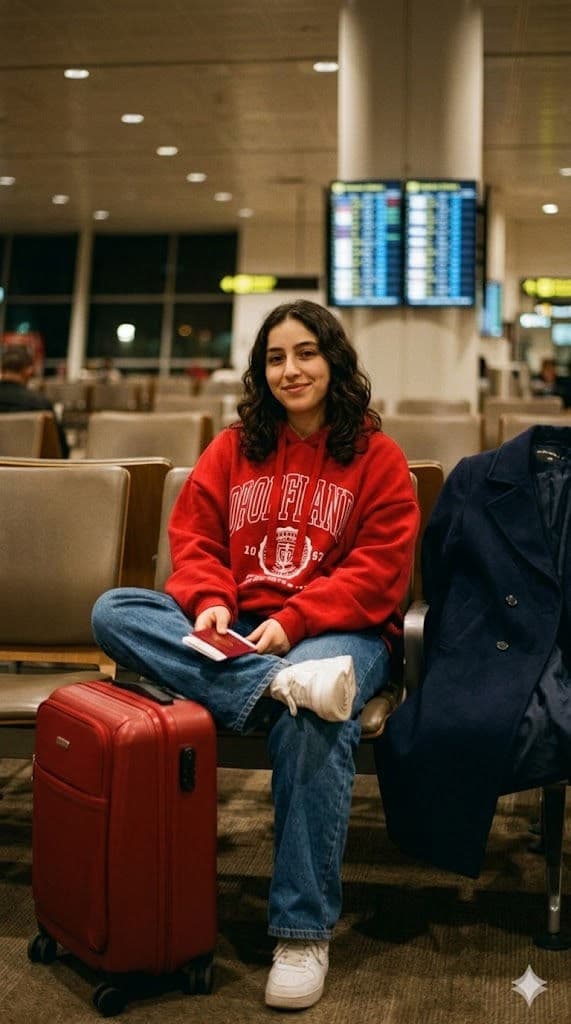 Free Prompt for Cinematic Night Airport Waiting Lounge Portrait — Portrait AI art prompt example for Gemini and Stable Diffusion