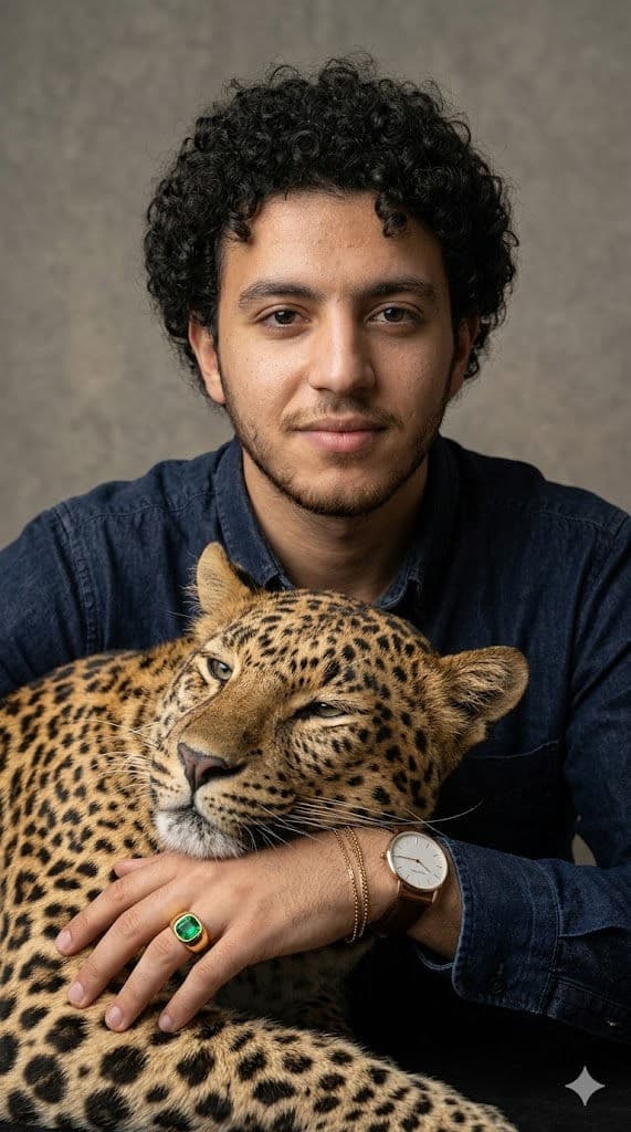 Free Prompt for Ultra-Realistic Leopard Fashion Editorial Portrait — Portrait AI art prompt example for Gemini and Stable Diffusion