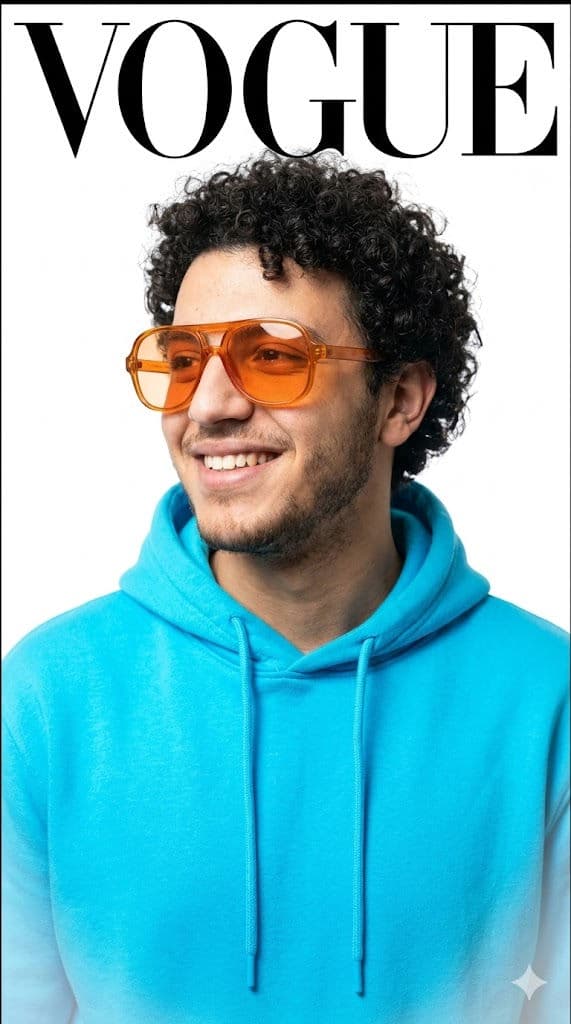 Free Prompt for Minimal Vogue-Style Neon Hoodie Editorial Portrait 📸✨ — Portrait AI art prompt example for Gemini and Stable Diffusion