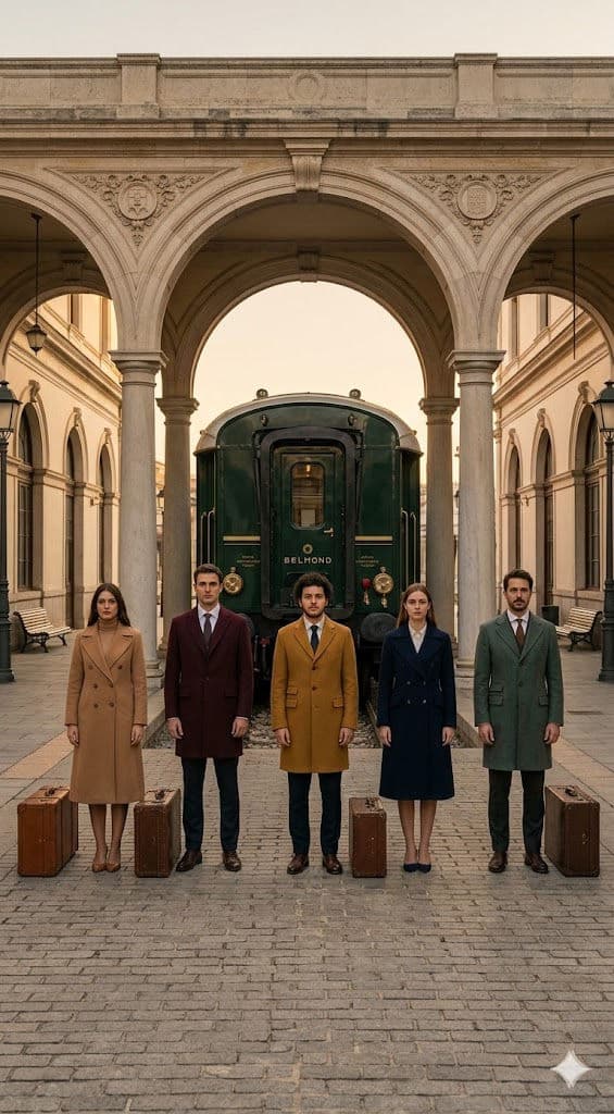 Perfectly Symmetrical Vintage European Train Platform – Cinematic Luxury Photography Prompt — Portrait AI art prompt example for Midjourney and Stable Diffusion