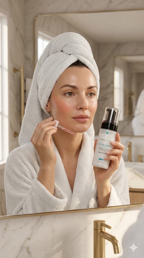 Ultra-Realistic Luxury Skincare Editorial with Serum in Spa Bathroom - Free Prompt — Business AI art prompt example for Gemini and Stable Diffusion