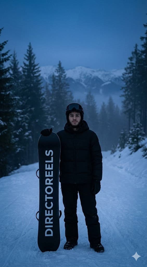 🏔️ Cinematic Winter Snowboard Aesthetic: Free AI Prompt — Portrait AI art prompt example for Gemini and Stable Diffusion