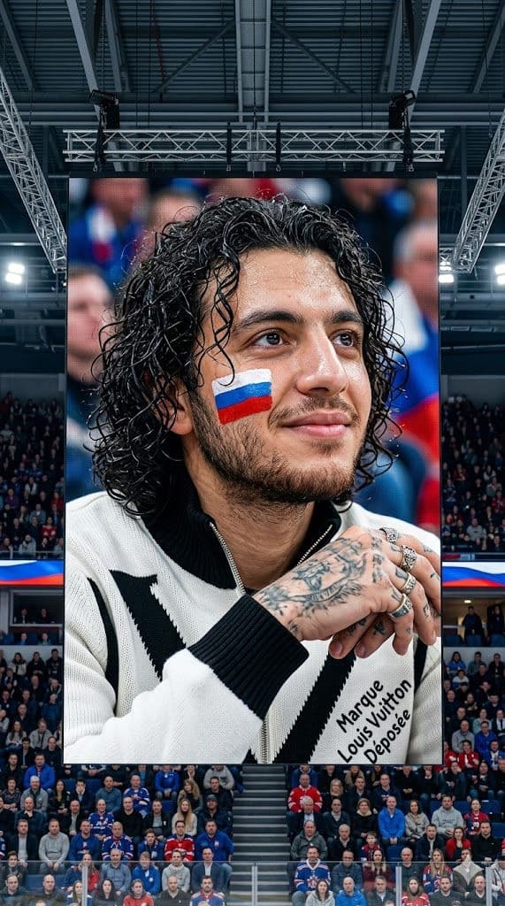 Free Prompt for Hyper-Realistic Hockey Arena Jumbotron Portrait Scene — Portrait AI art prompt example for Gemini and Stable Diffusion