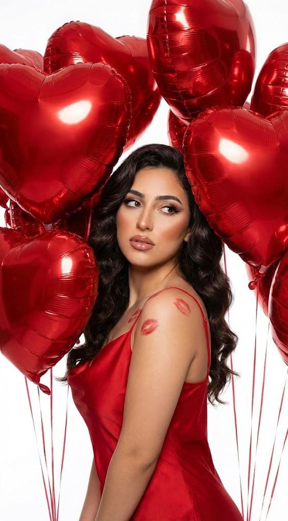 ❤️ Valentine's Glam Aesthetic: Free AI Portrait Prompt — Portrait AI art prompt example for Midjourney and Stable Diffusion