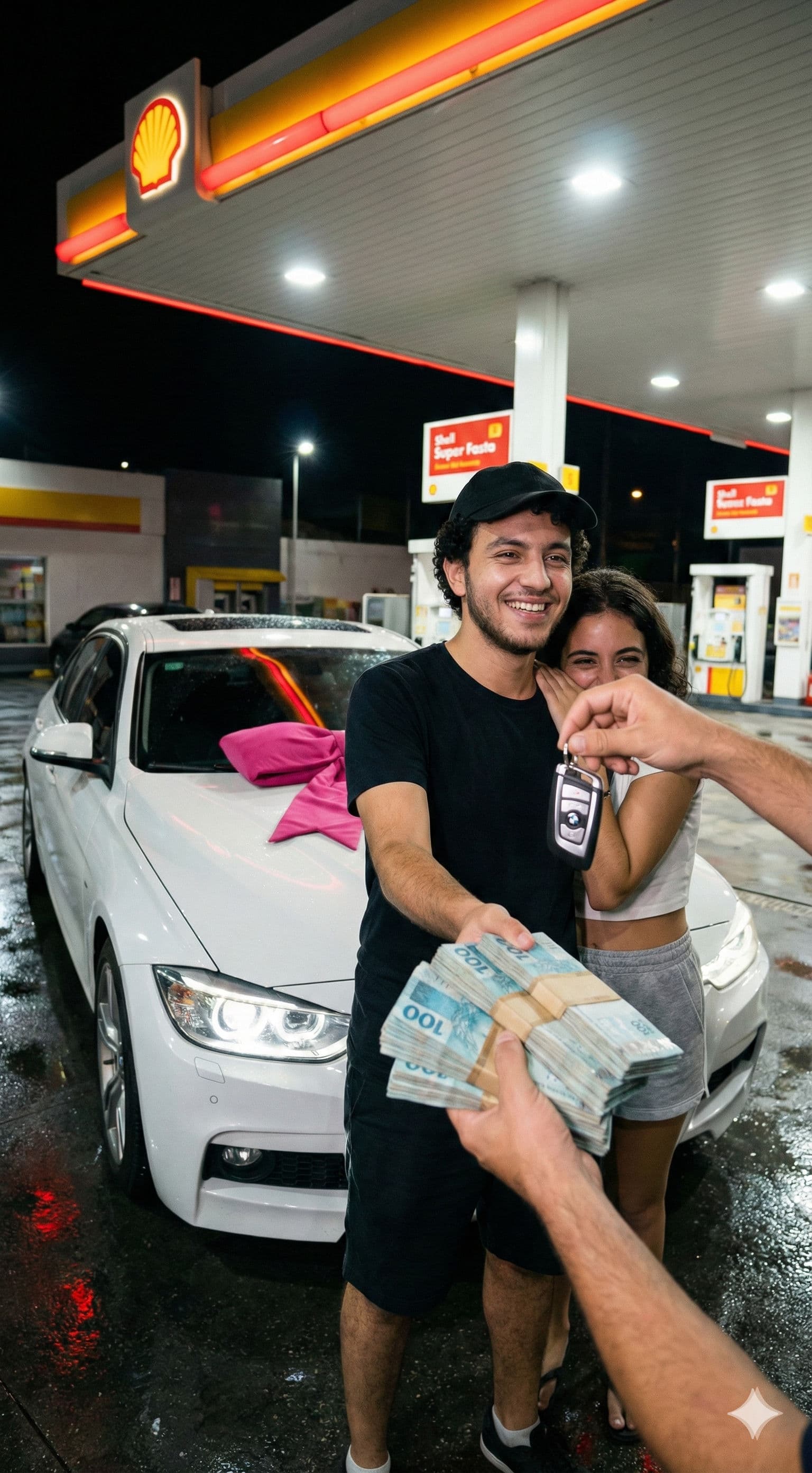 🎁 POV Surprise Car Gift Aesthetic: Free AI Prompt — Portrait AI art prompt example for Midjourney and Stable Diffusion