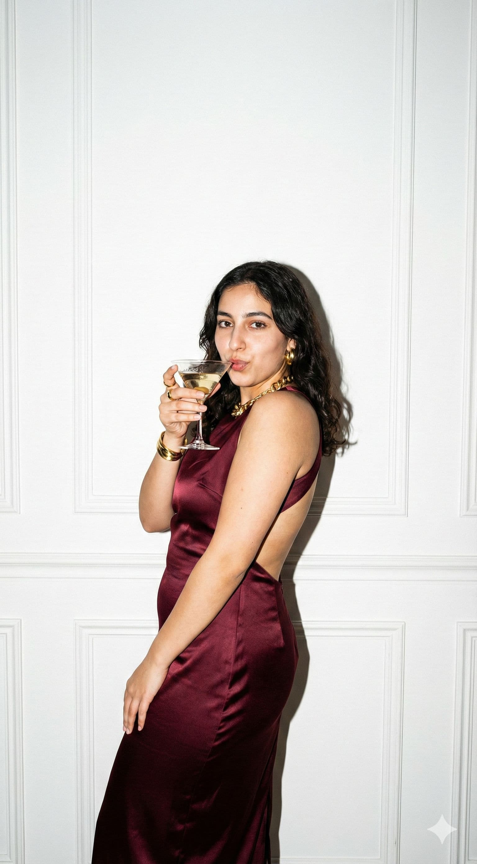 🍸 Night Luxe Aesthetic: Free AI Flash Photography Prompt — Portrait AI art prompt example for Midjourney and Stable Diffusion