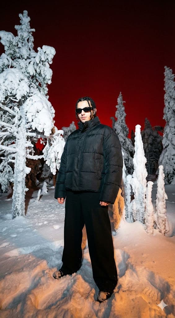 🩸 Surreal Winter Streetwear: Free AI Prompt — Portrait AI art prompt example for Gemini and Stable Diffusion